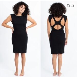 Alice + Olivia Mesh Cutout Back Dress Black Women’s S